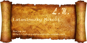 Latosinszky Mikolt névjegykártya